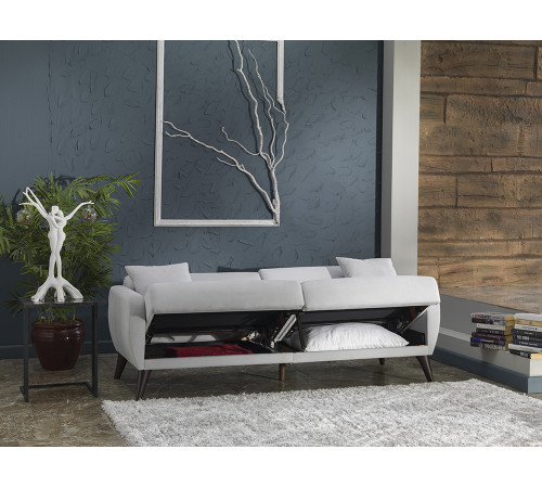 Трехместный Диван-кровать Flexy Флекси (светло-серый)