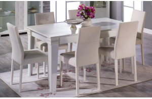 Раскладной обеденный стол для гостиной Мира MIRA-04 белый