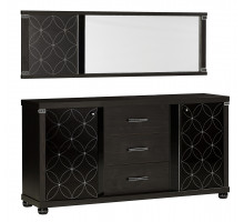 Прямоугольное настенное зеркало в гостиную Мира MIRA-10 венге