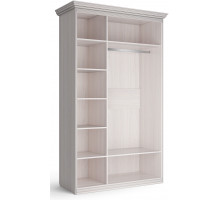 Шкаф 3-х дверный зеркальный Неаполь Ясень анкор светлый (патина "серебро")