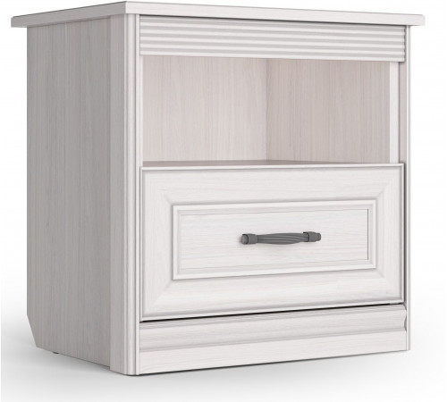 Тумба прикроватная с нишей Неаполь Ясень анкор светлый (патина "серебро")