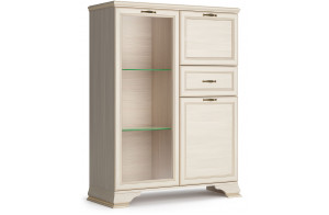 Шкаф низкий "тумба-витрина" Сиена (Бодега Белый)