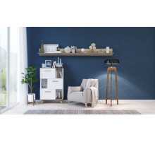 Гостиная Вега Скандинавия (глянец, белый + дуб каньон)