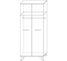 Шкаф для одежды 800 Вега Скандинавия (глянец, белый + дуб каньон)