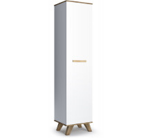 Шкаф комбинированный 400 Вега Скандинавия (глянец, белый + дуб каньон)