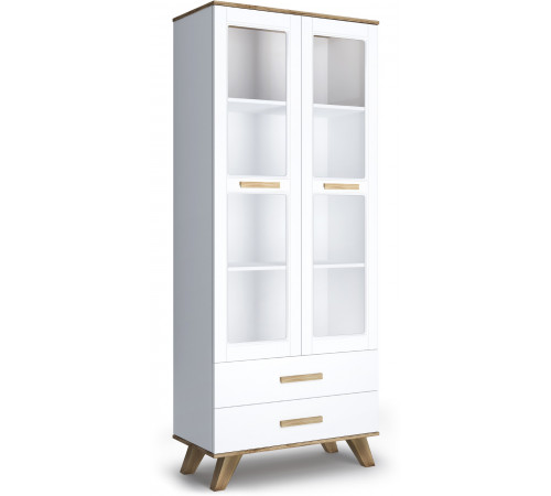 Гостиная Вега Скандинавия 2 (глянец, белый + дуб каньон)