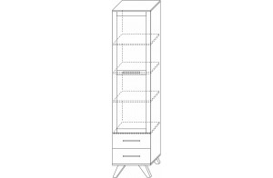 Гостиная Вега Скандинавия 2 (глянец, белый + дуб каньон)