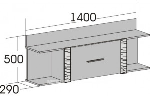 Навесная закрытая полка для гостиной Элана