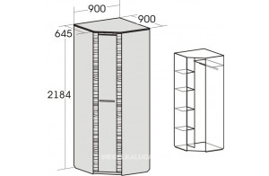 Угловой шкаф гардероб для спальни Элана