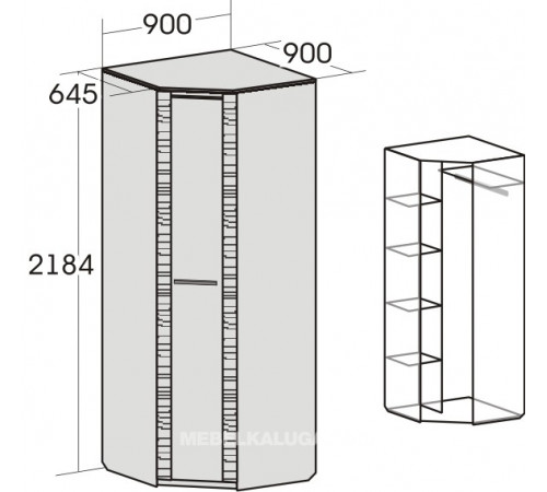 Угловой шкаф гардероб для спальни Элана, цвет Бодега белая