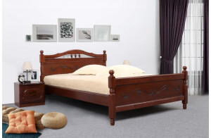 Кровать Людмила-17 орех светлый с патиной