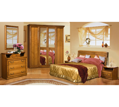 Двуспальная кровать Нинель ММ-167-02 (табак+тп)