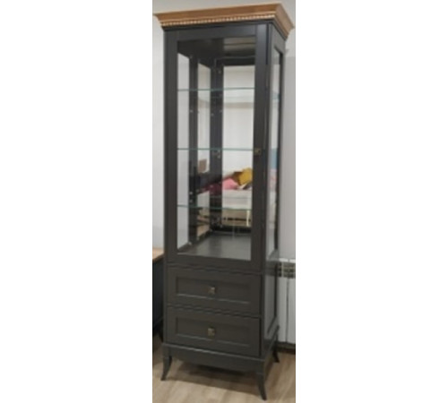 Шкаф-витрина для посуды Римини MUR-118-11/1(1) одностворчатый (RAL 7022)