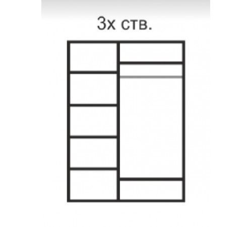 Трехстворчатый шкаф для одежды с зеркалом Rimini Solo РМШ1/3 (s) (слоновая кость)