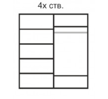 Четырехстворчатый шкаф для одежды с зеркалом Rimini РМШ1/4 (латте)