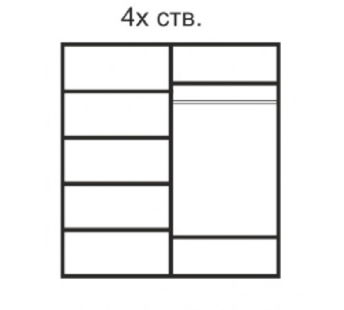 Четырехстворчатый шкаф для одежды с зеркалом Rimini РМШ1/4 (латте)