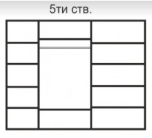 Пятистворчатый шкаф для одежды с зеркалом Rimini Solo РМШ1/5 (s) (слоновая кость)