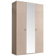 Трехстворчатый шкаф для одежды с зеркалом Rimini РМШ1/3(латте)