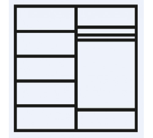 Четырехстворчатый шкаф для одежды с зеркалом Амели АМШ1/4 (дуб)