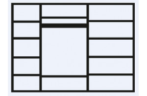 Пятистворчатый шкаф для одежды с зеркалом Амели АМШ1/5 (дуб)