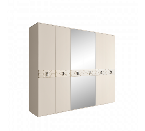 Шестистворчатый шкаф для одежды с зеркалами Богемия Фарфале (Bogemia Farfalle) БМШ1/6 (Fа)