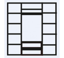 Четырехстворчатый шкаф для одежды Венеция ВНШ2/41 (дуб седан)