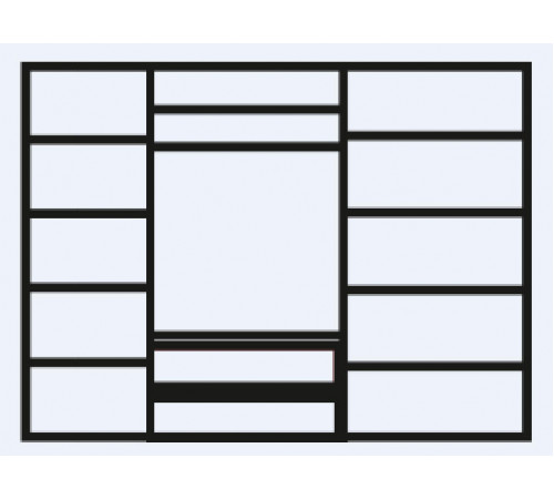Пятистворчатый шкаф для одежды с зеркалом Венеция ВНШ1/51 (дуб седан)