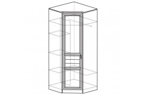 Угловой шкаф для одежды Лира 50 светлый