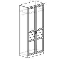 Двухстворчатый шкаф для одежды Лира 40 светлый