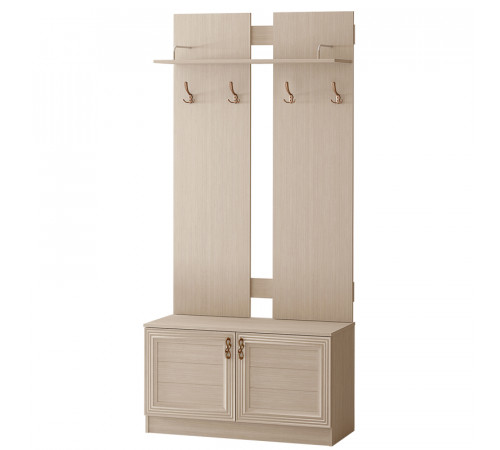Вешалка с тумбой для прихожей Лира 58 светлая